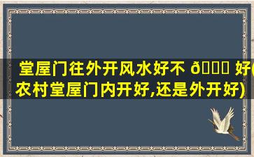 堂屋门往外开风水好不 🍀 好(农村堂屋门内开好,还是外开好)